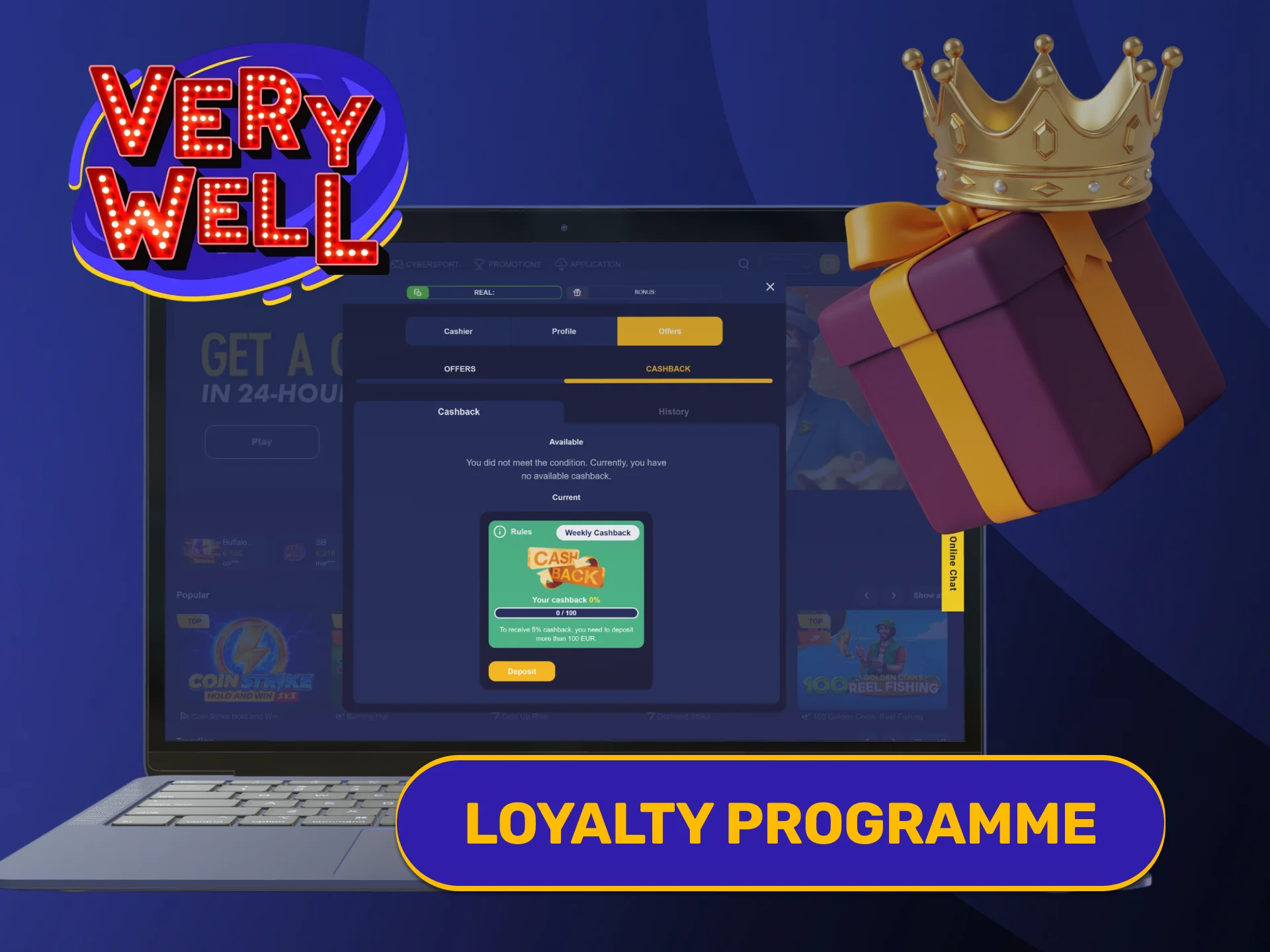 Earn continuous VIP reward points checking the official VeryWell Bonuses.