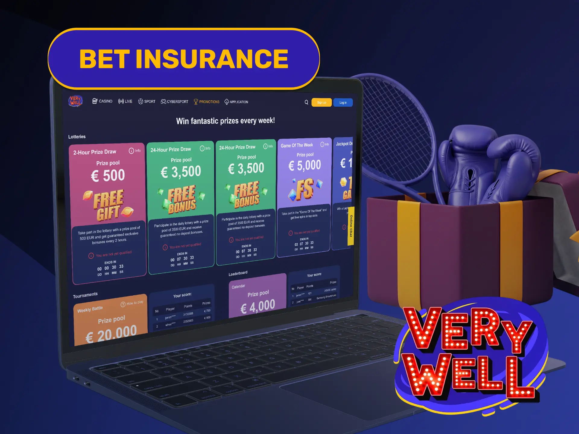 Protect your accumulator stakes against losses using VeryWell bet insurance Bonuses.