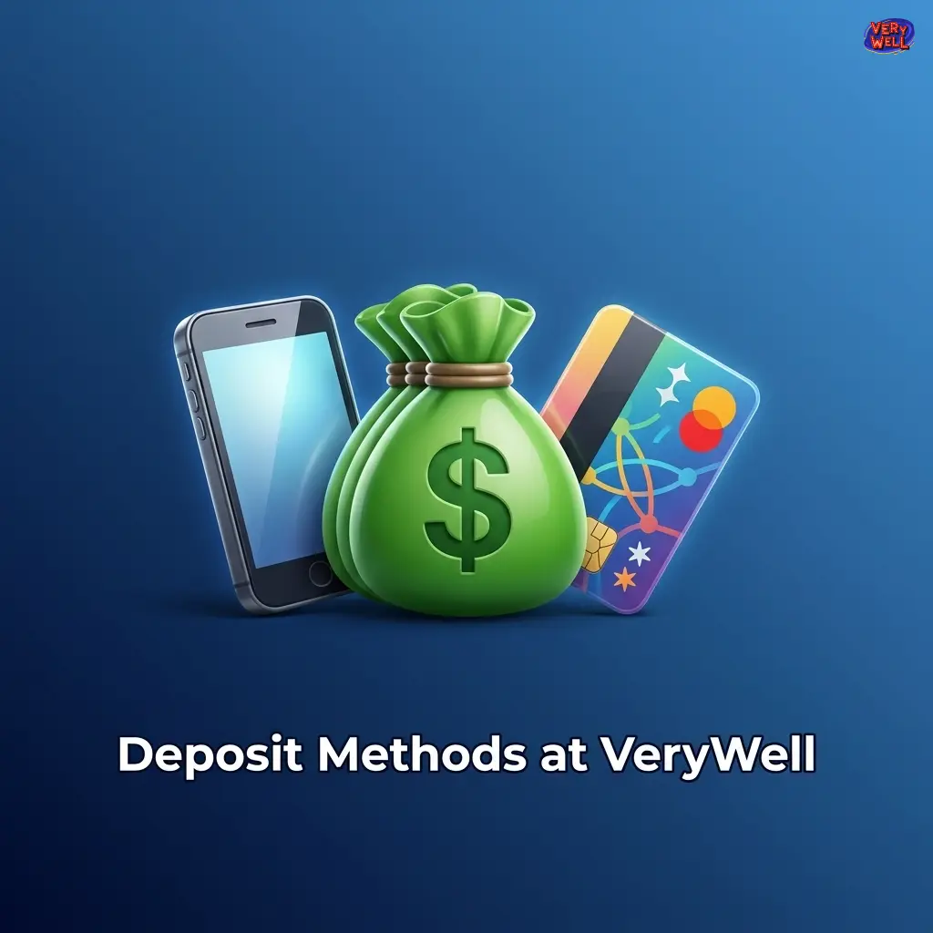 VeryWell casino deposit methods including Visa, Mastercard, PayPal, Paysafecard and bank transfer for UK players