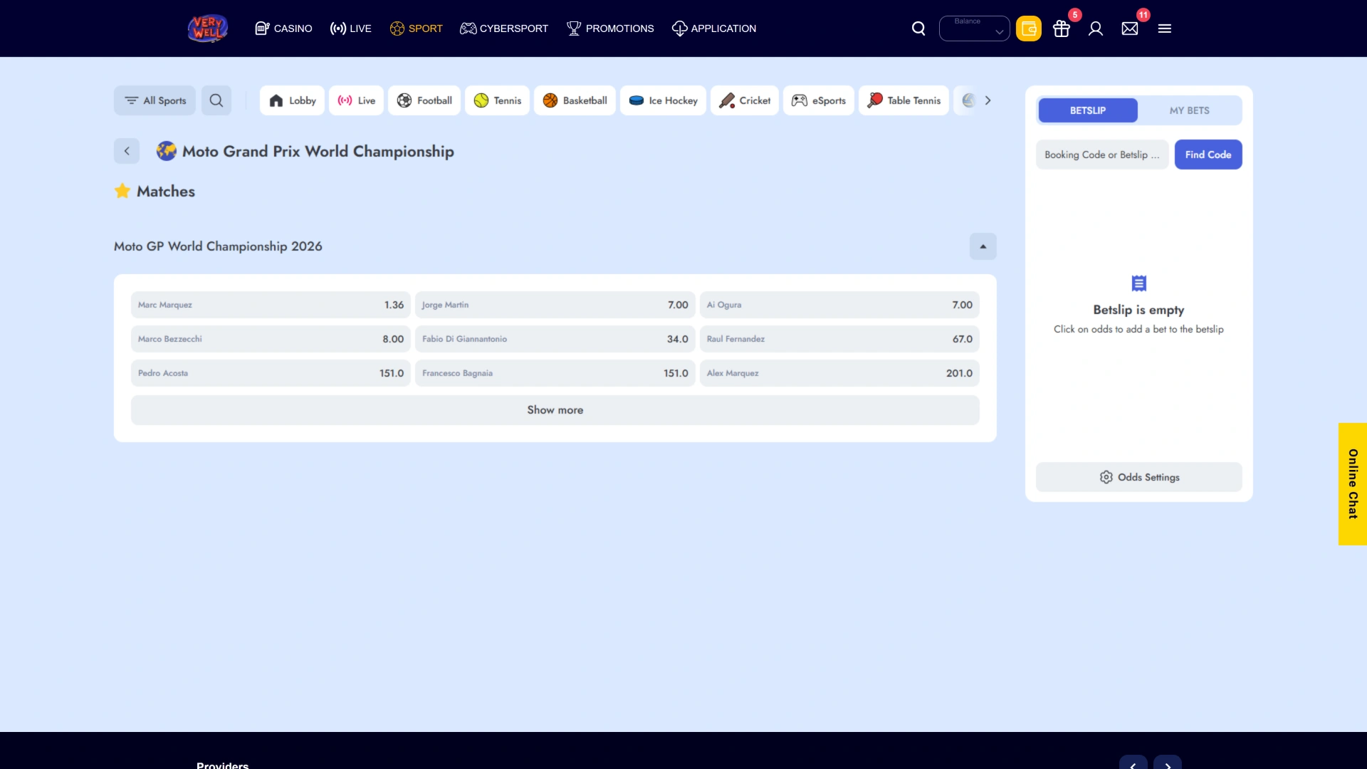 Enter your stake sum demonstrating how to bet on VeryWell F1.
