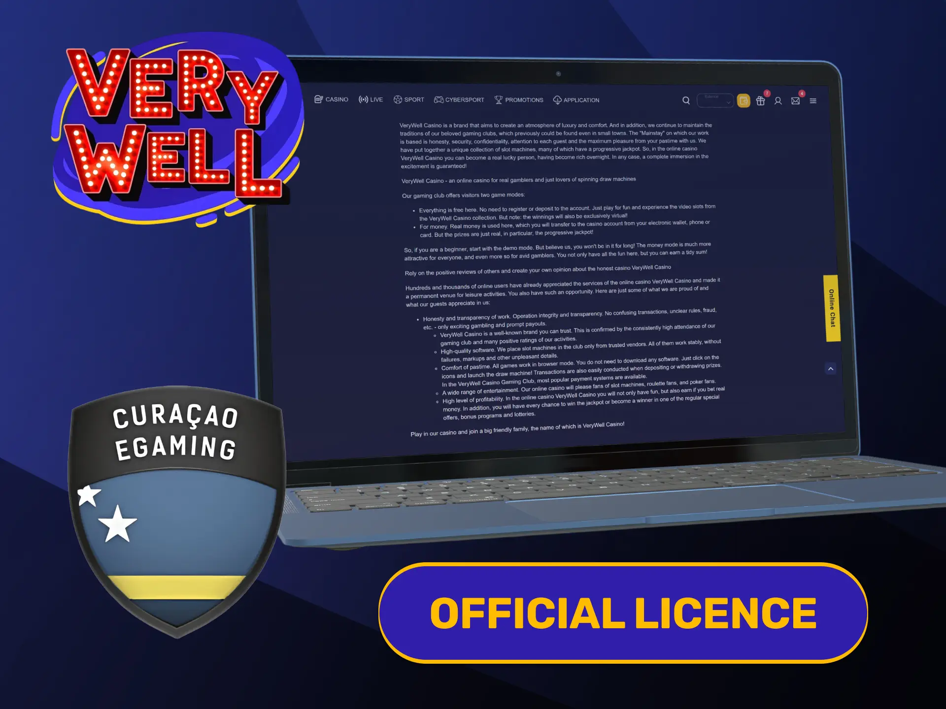 Verify official licensing details displayed directly on the VeryWell Home page.
