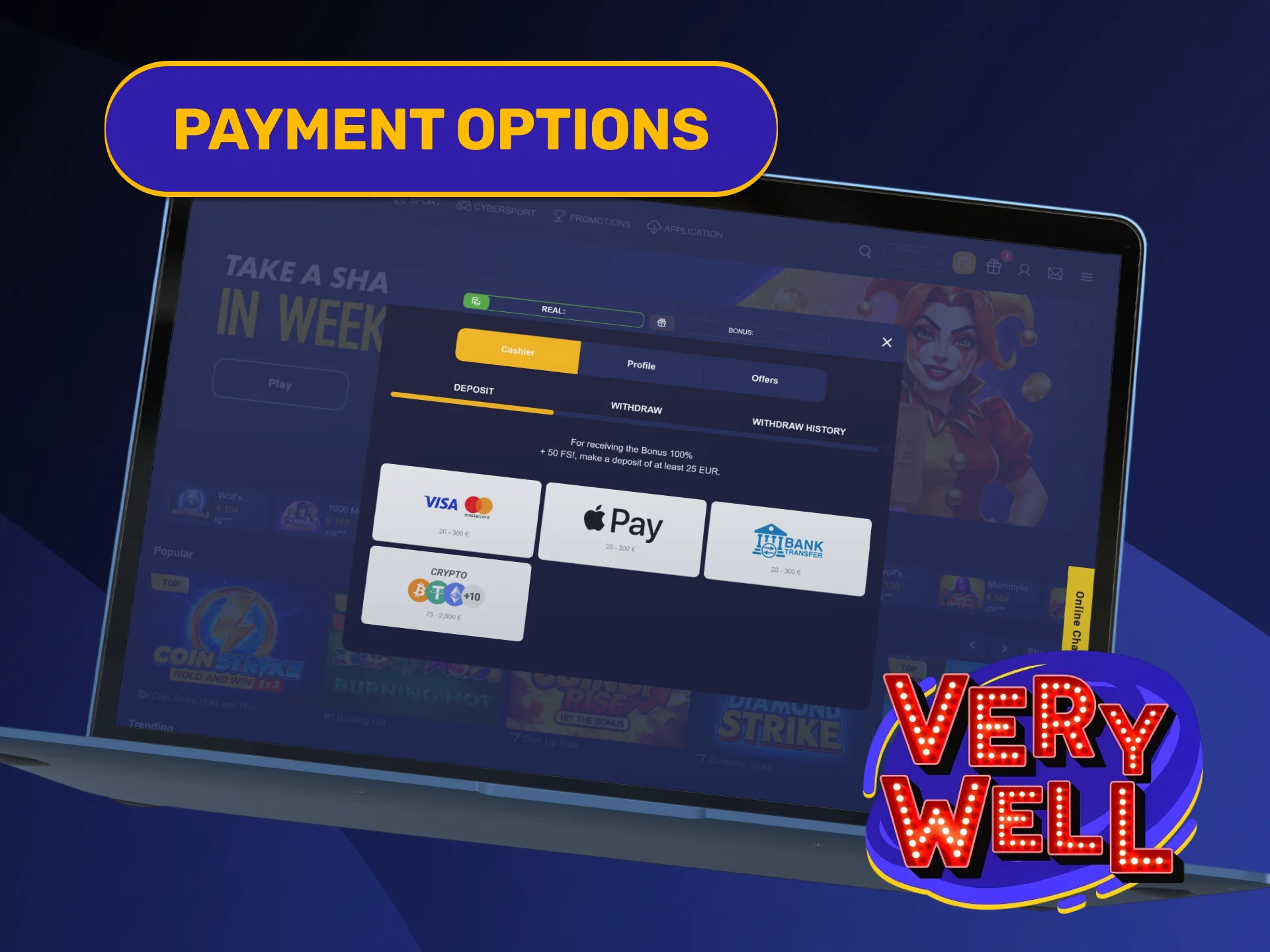 Explore fast transactional banking options listed on the VeryWell Home page.