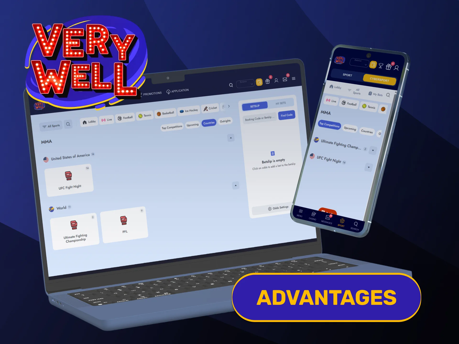 Explore top platform benefits when placing wagers on VeryWell MMA.