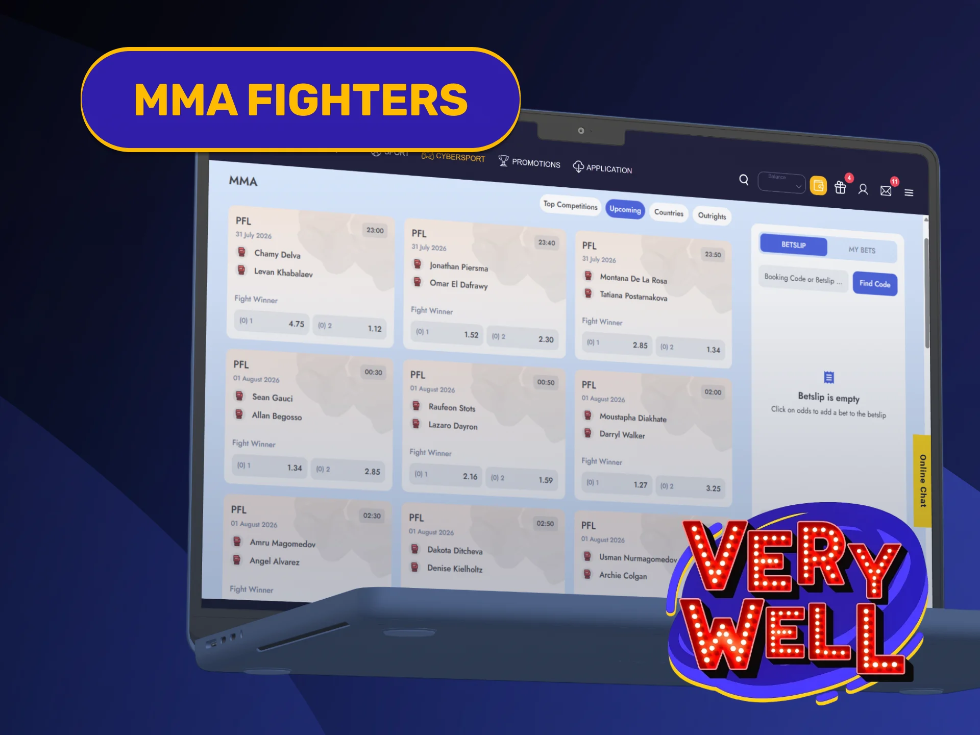 Back championship octagonal title fighters placing wagers on VeryWell MMA.