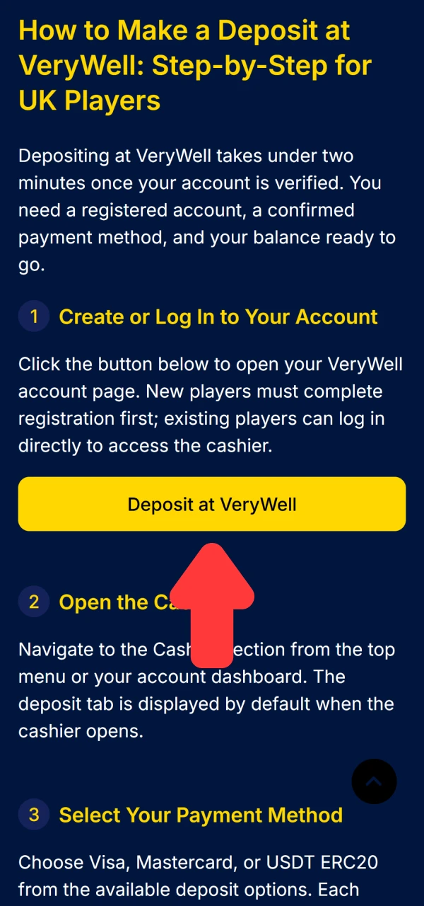Open your personal VeryWell profile when learning how to make a deposit.