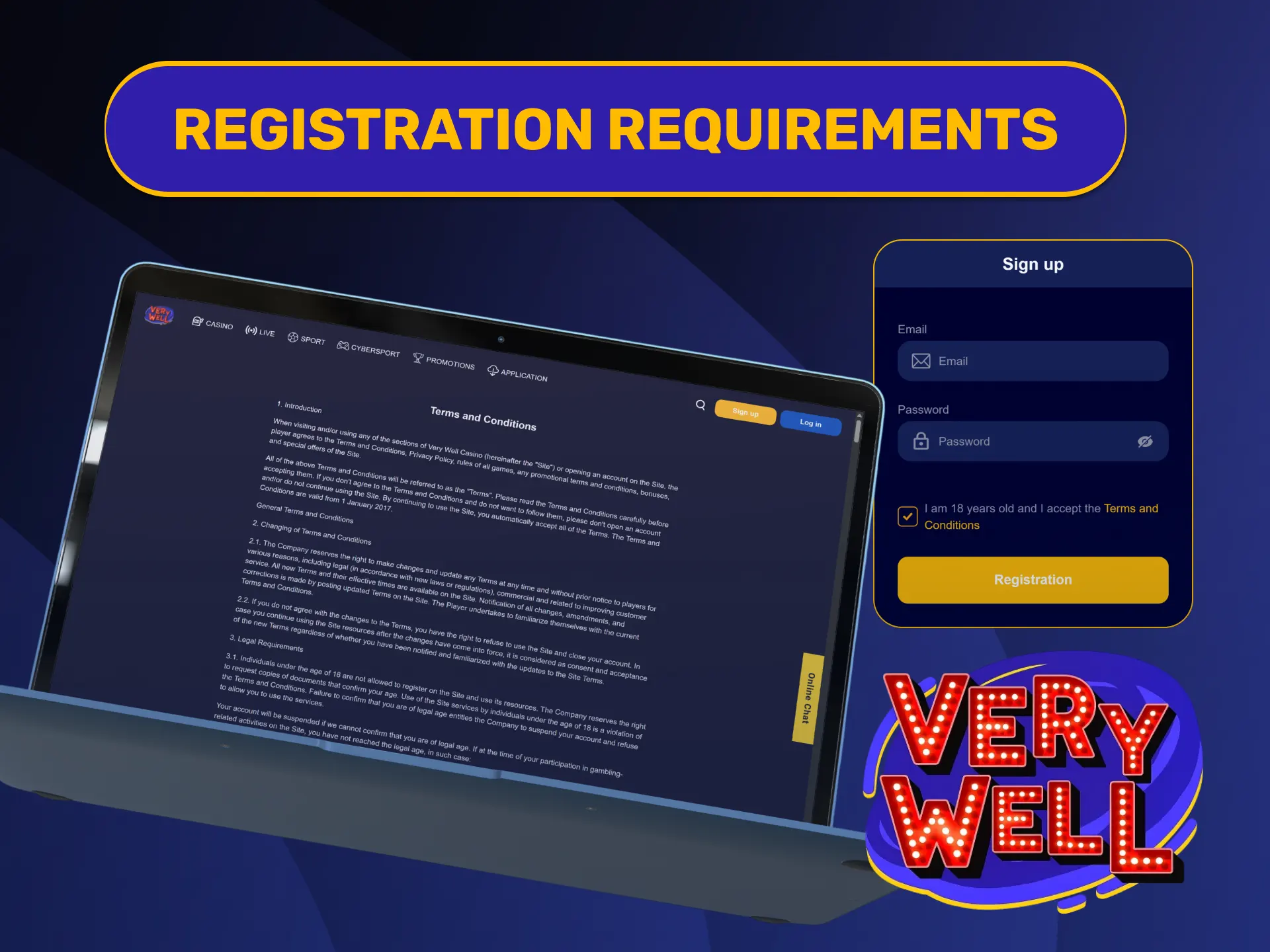 Read essential age and identity rules for VeryWell Registration approval.