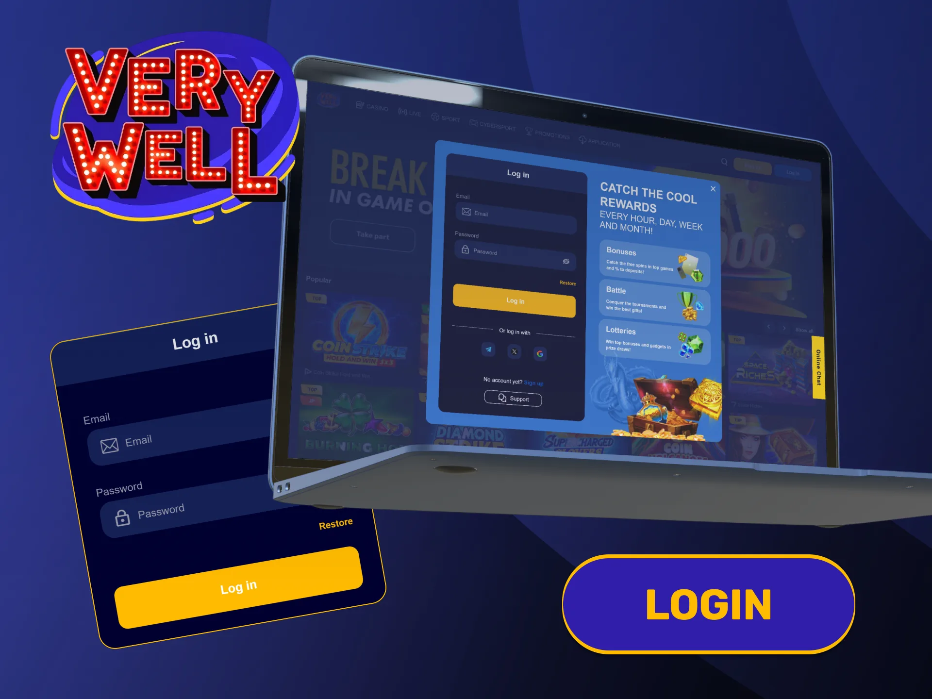 Access your member profile dashboard navigating through VeryWell Sports lines.