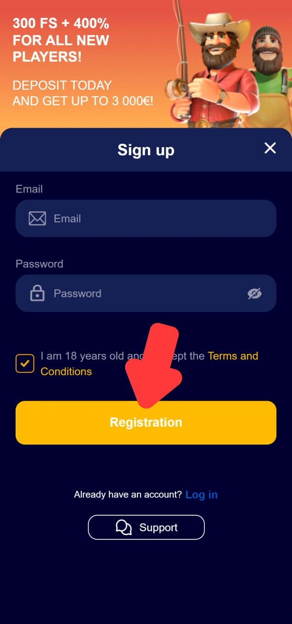 Create secure profile account password for registration at VeryWell Sports.