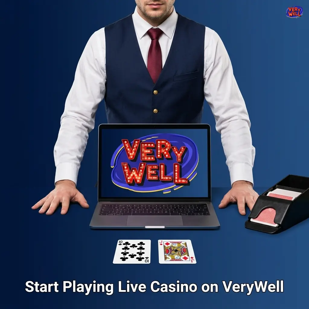 VeryWell live casino registration steps showing account setup, deposit options, and live dealer table selection