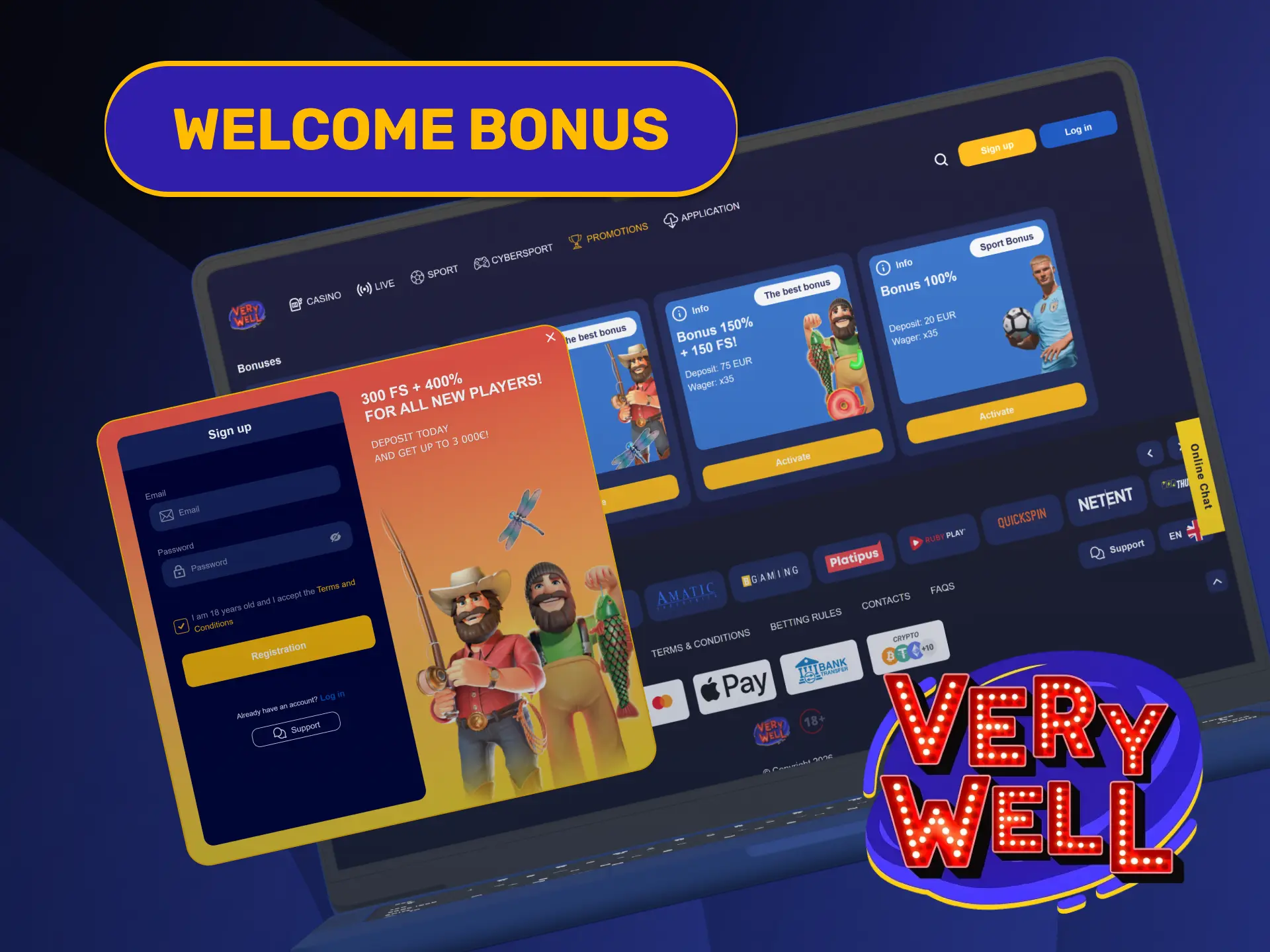 Unlock promotional match funds when placing wagers on VeryWell Tennis.