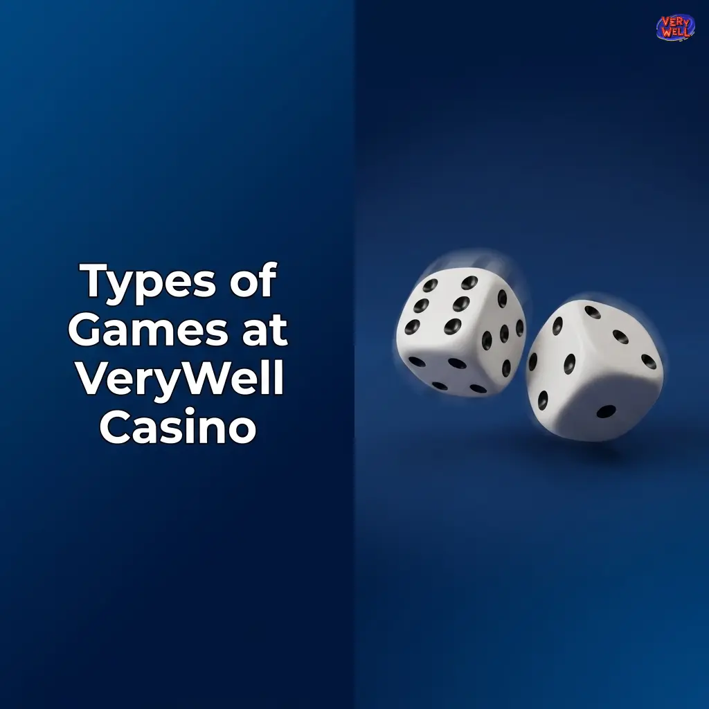 VeryWell Casino game types including slots, crash games, table games, jackpots, video poker, and instant win titles