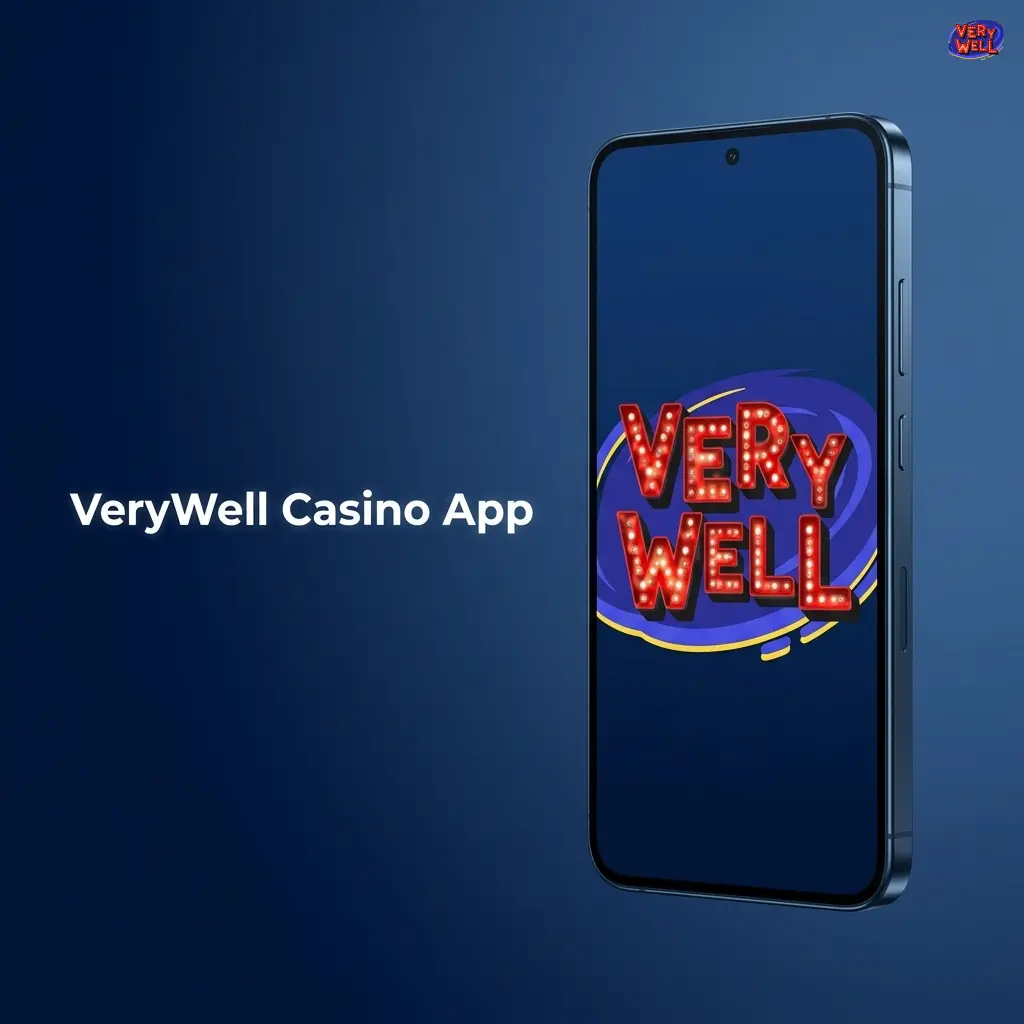 VeryWell Casino Android app interface showing slots, table games, and live dealer options for UK players