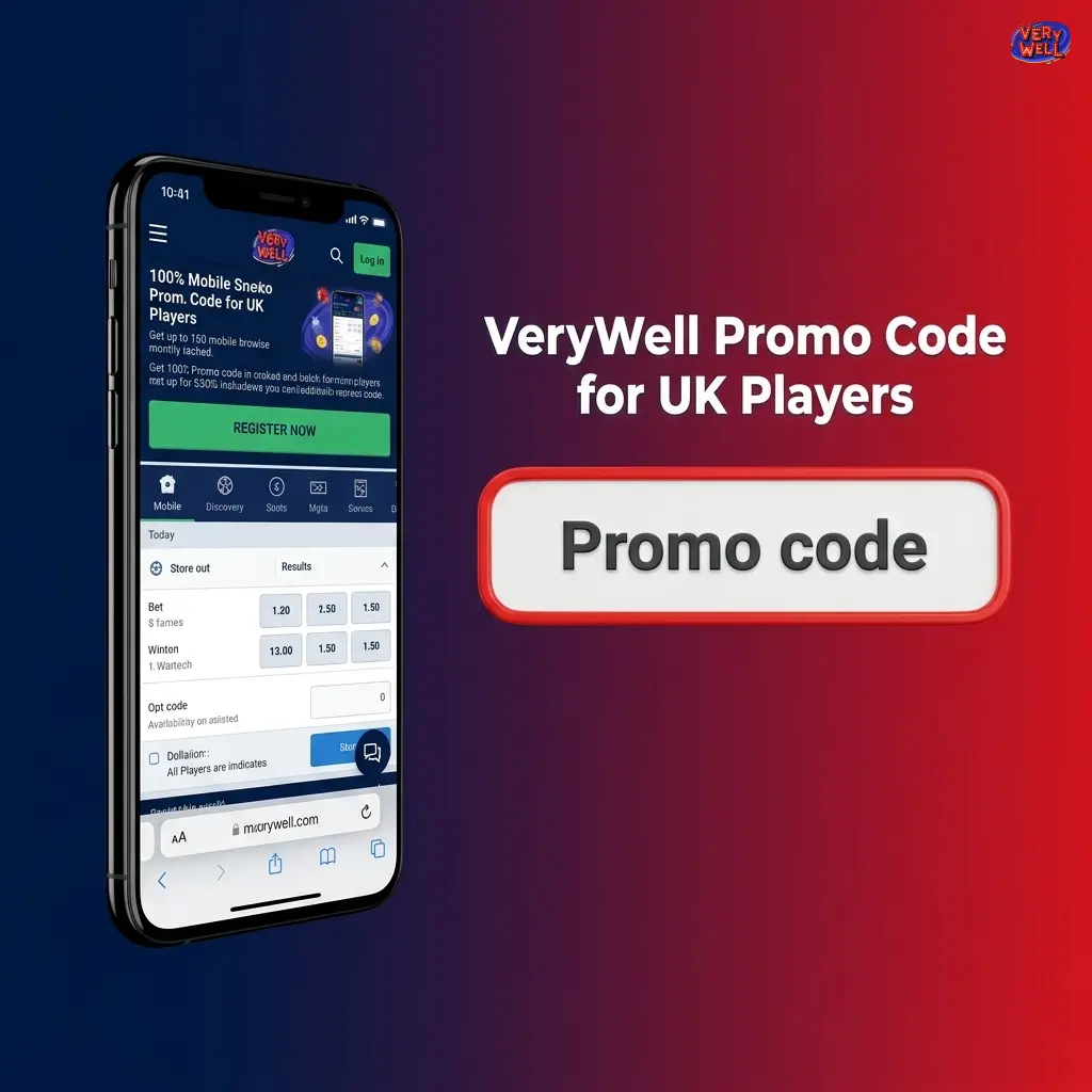 VeryWell Casino promo code VWELCOME activating a welcome bonus for UK players on first deposit registration