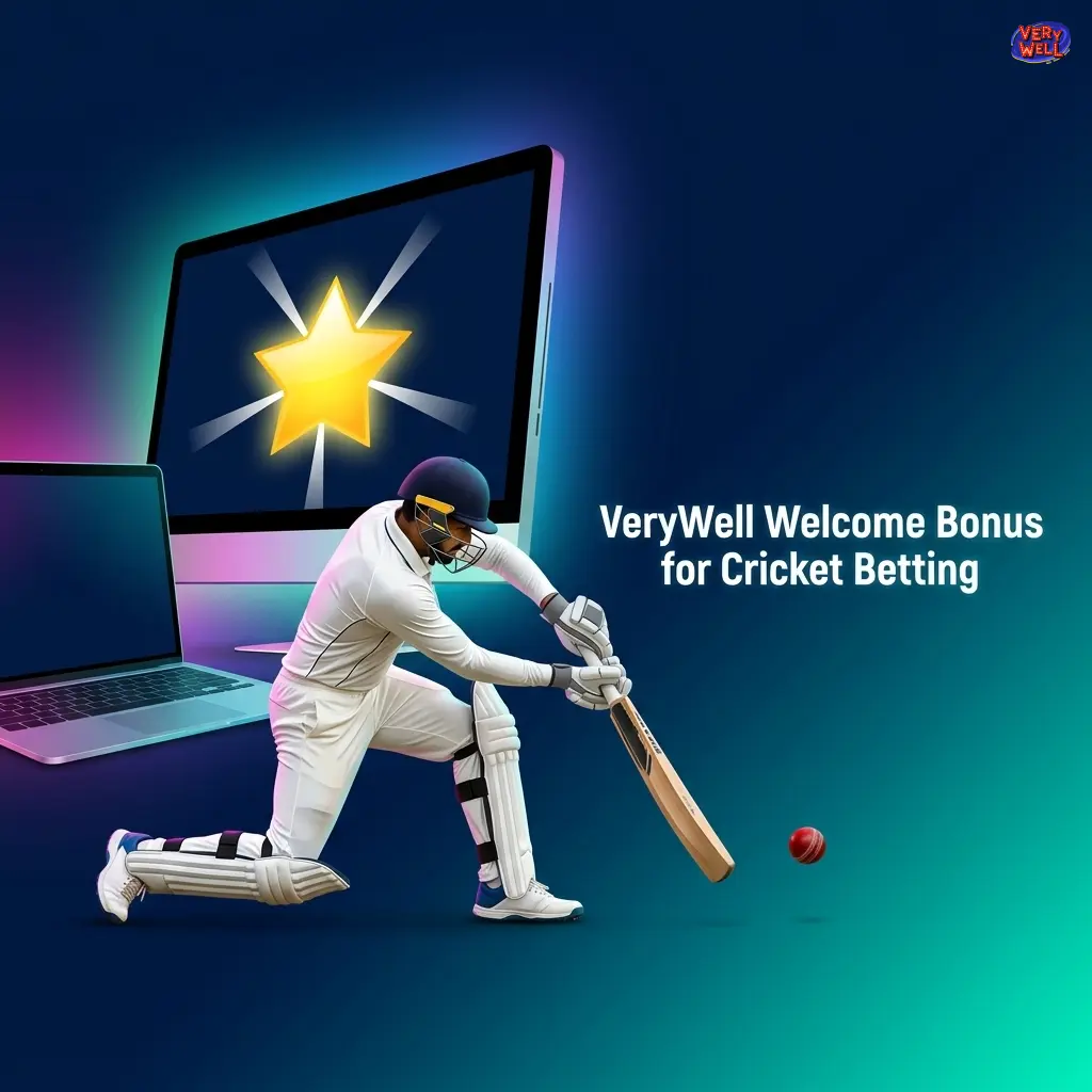 VeryWell tiered welcome bonus for cricket betting with up to 200% on deposits, covering IPL, T20 and Test markets