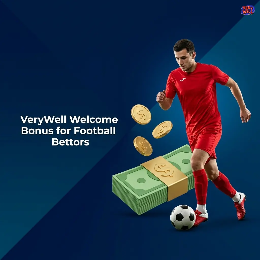 VeryWell tiered welcome bonus for football bettors showing deposit levels from 20 EUR with up to 200% bonus match offers
