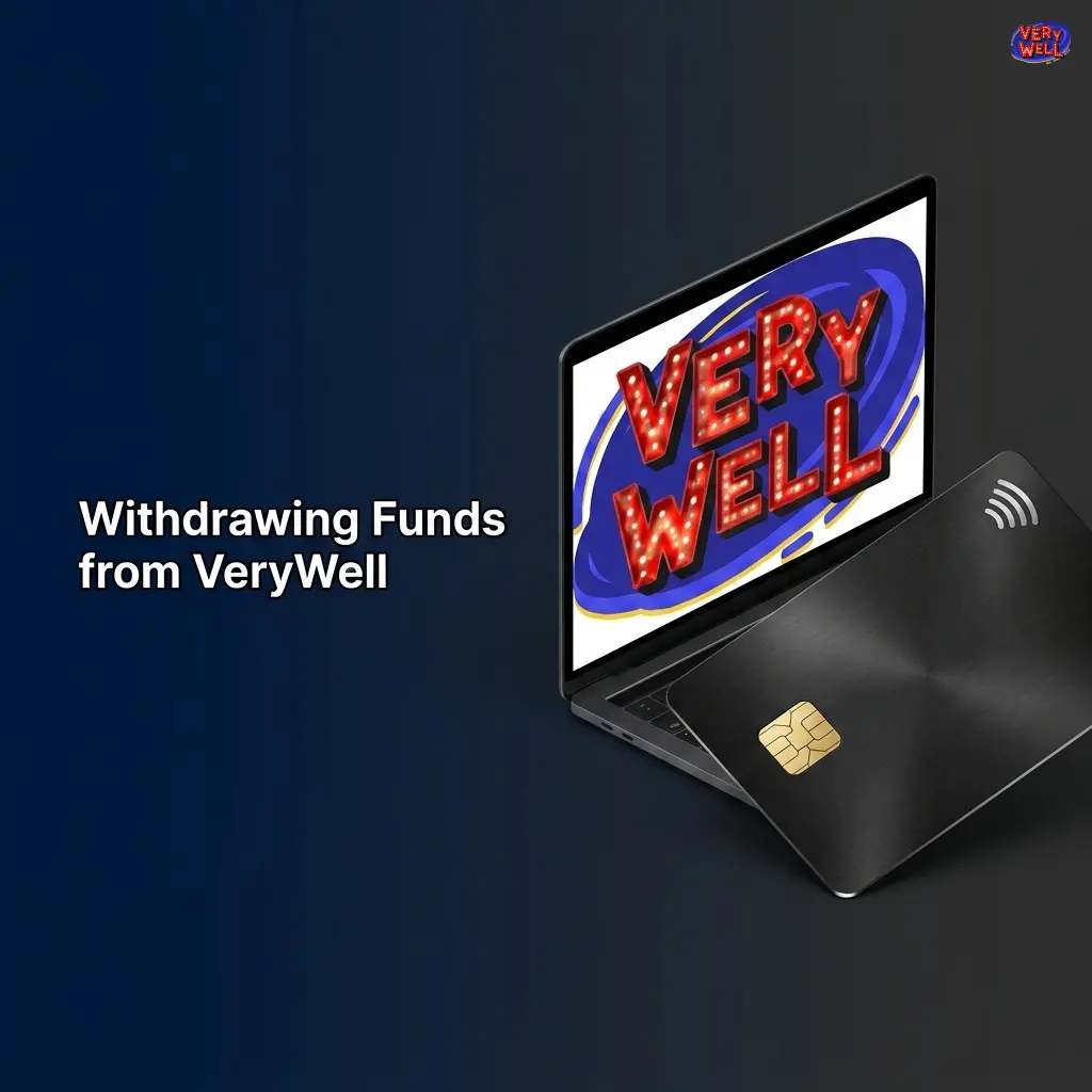 VeryWell account cashier screen showing withdrawal options, payout method selection, and transaction history tracking