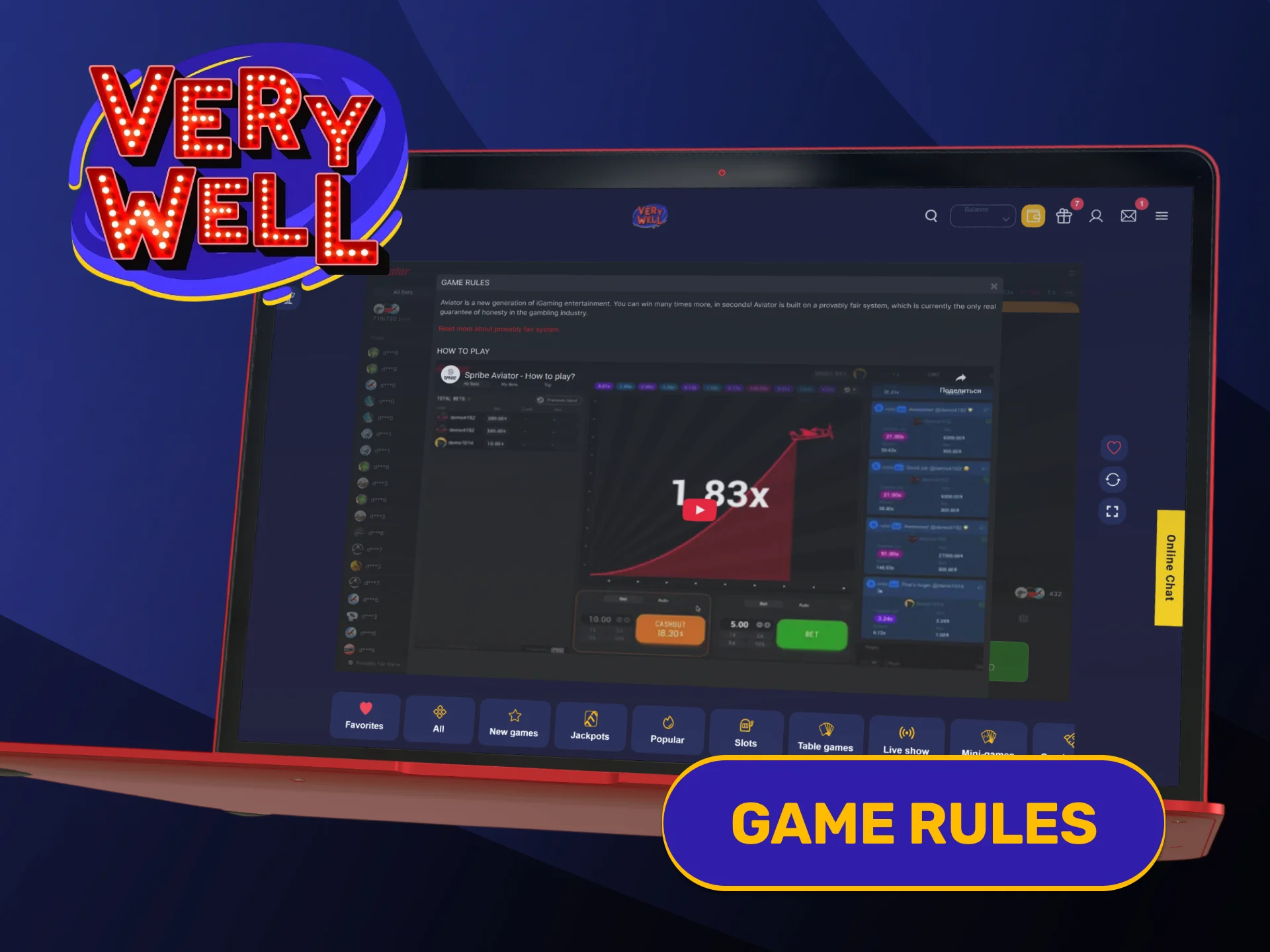 Learn basic flight mechanics before placing wagers on VeryWell Aviator game.