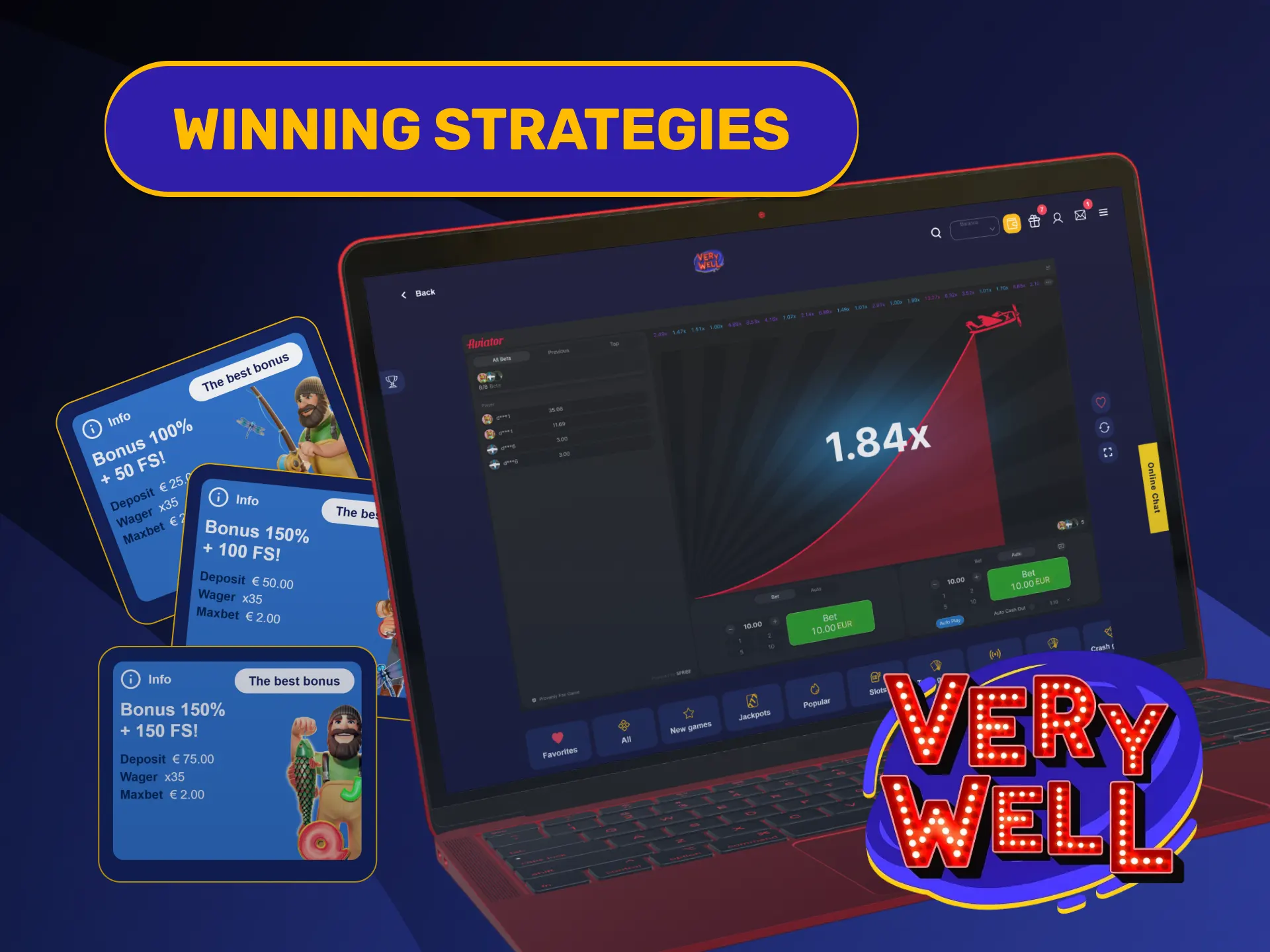 Apply tactical cashout systems to improve predictions playing VeryWell Aviator game.