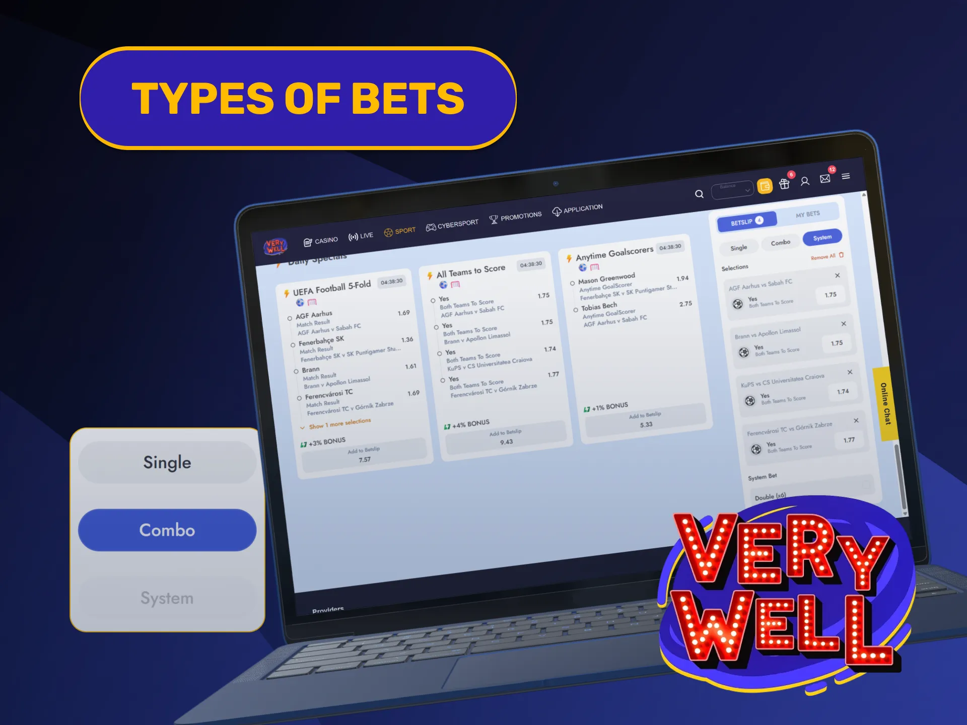 Select alternative slip ticket structures choosing diverse options on VeryWell Betting.