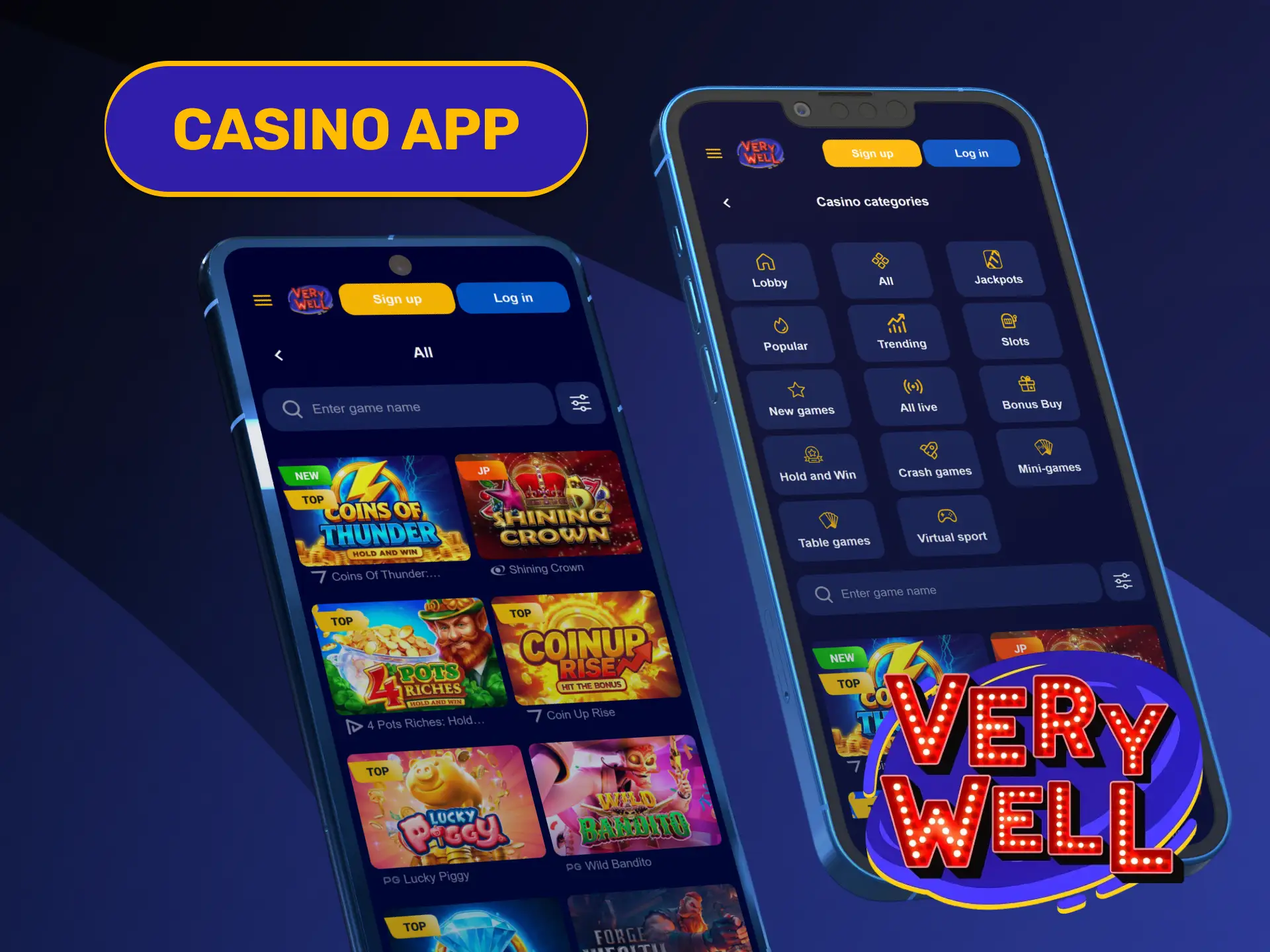 Install the responsive mobile program to play games on VeryWell Casino.