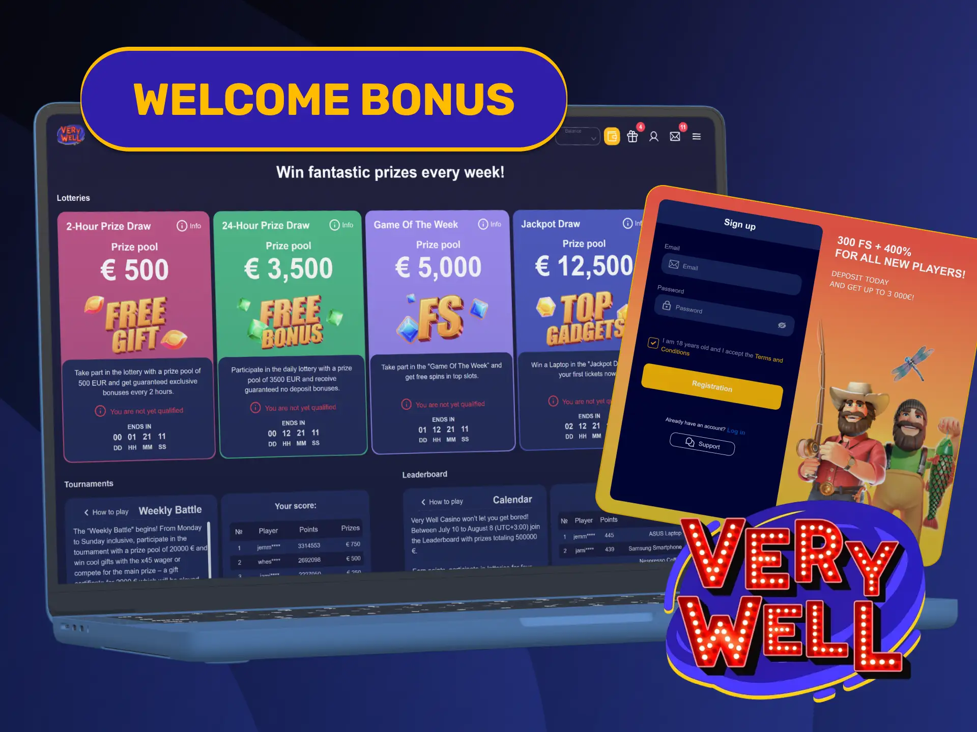 Activate your initial deposit match gift on the official VeryWell Casino.