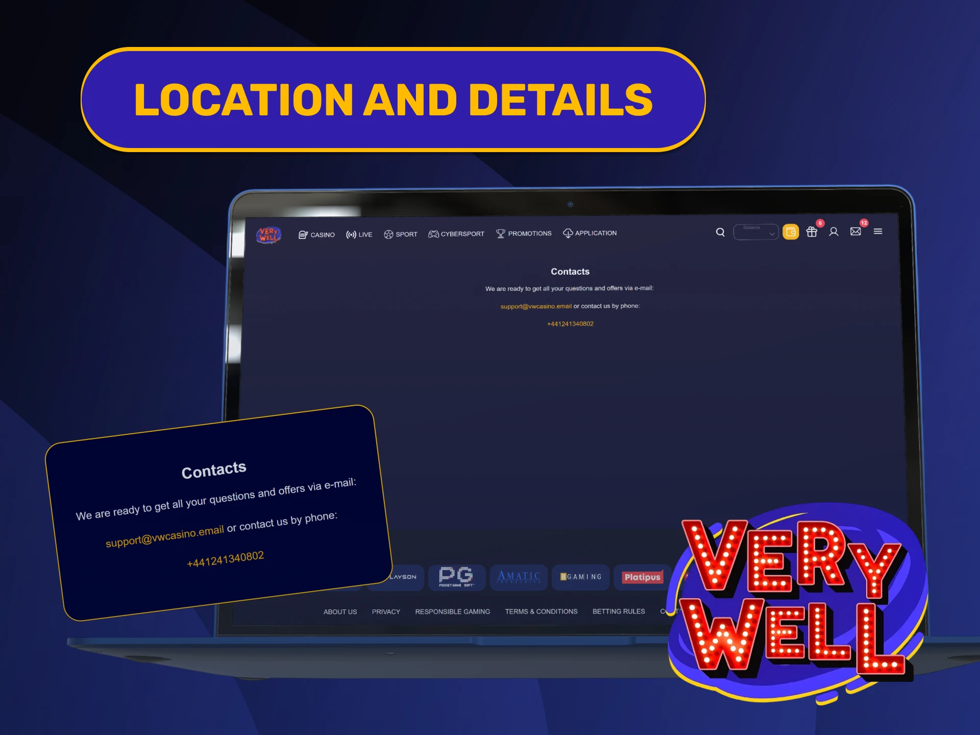 Locate official headquarters address information on VeryWell Contacts page.