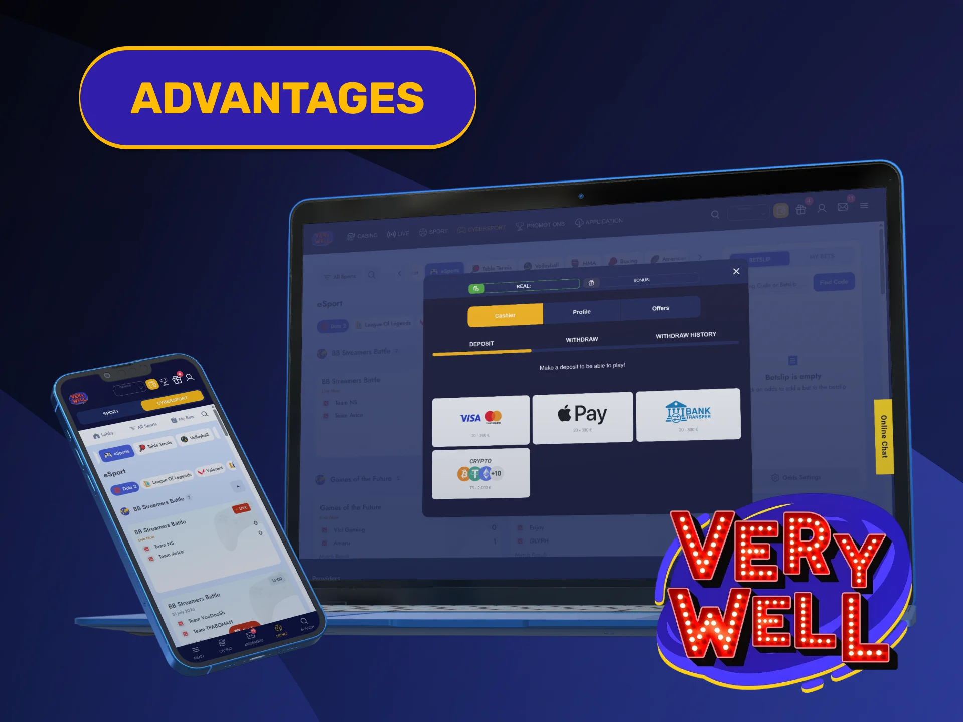 Discover top platform features when placing cyber tournament wagers on VeryWell Esports.