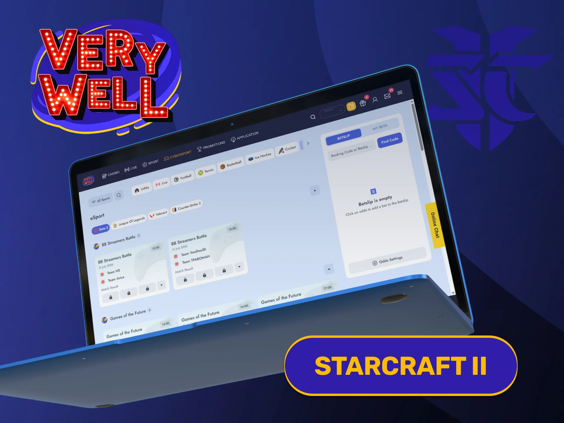 Predict RTS strategy match winners placing wagers on StarCraft II VeryWell Esports.