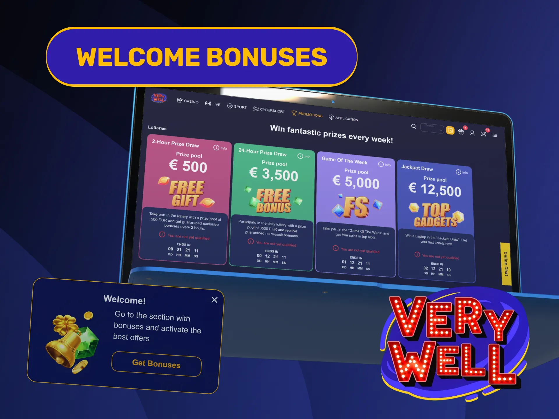 Activate lucrative promotional match funds to boost your initial VeryWell Esports.