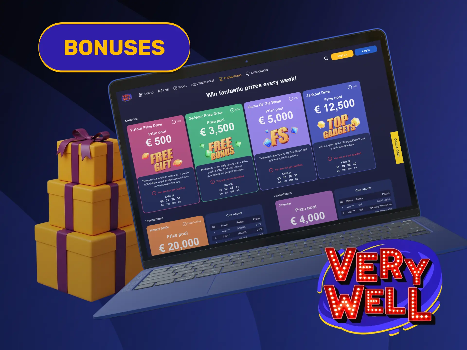 Claim lucrative promotional extra spins cataloged under official online VeryWell Slots.